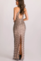 Vestido inteiro bordado frente única prata