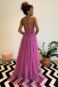Vestido tule fúcsia alças cruzadas