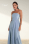 Vestido tomara que caia serenity com saia sobreposta