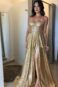 Vestido tule glitter dourado e corselet