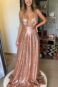 Vestido rosé gold com efeito glitter