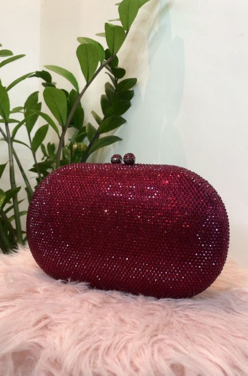 Clutch marsala oval com brilho