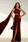 Vestido marsala com decote de um ombro só