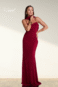 Vestido marsala com decote nas costas