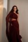 Vestido marsala com decote de um ombro só